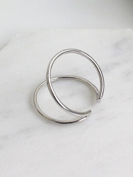 DAKA Simple Two-band Smooth Silver Opening Ring 1