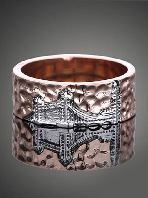 2 Creative Landmark Building Double Color Plated Copper Ring
