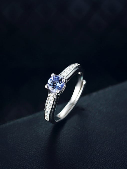 Deli Fashion Platinum Plated Gemstone Zircon Engagement Ring 0