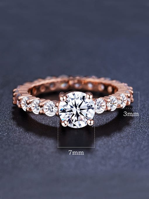 UNIENO Rose Gold Plated Cubic Zircon Ring 2