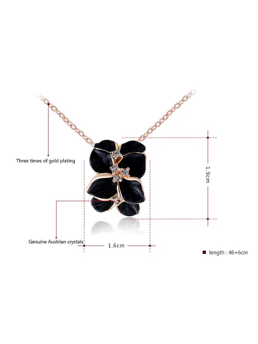 Ronaldo Alloy Rose Gold Plated Fashion Flower Enamel Two Pieces Jewelry Set 1