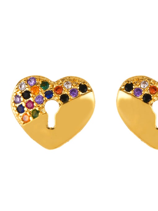 Err21 heart shape Copper With Cubic Zirconia Classic Butterfly/round/bird/heart/eyes Stud Earrings