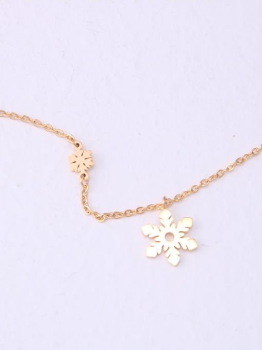 GROSE Titanium With Gold Plated Simplistic Snowflake Necklaces 3