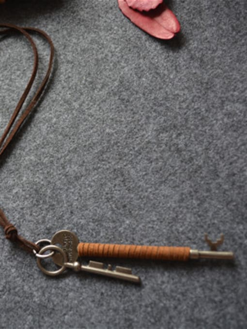Dandelion Unisex Double Key Shaped Necklace 2