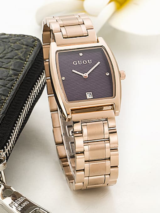 Purple 2 2018 GUOU Brand Simple Square Numberless Watch