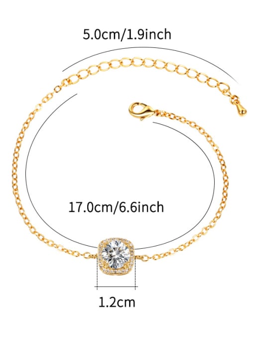 Mo Hai Copper With Cubic Zirconia Simplistic Square Bracelets 4