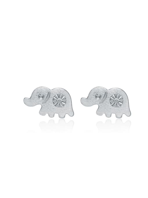 kwan Lovely Small Matt Elephant Stud Earrings 0