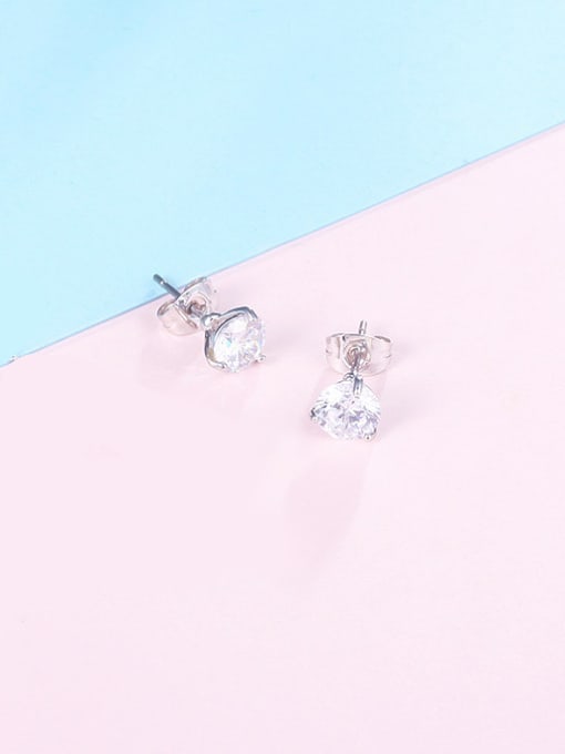 Platinum Platinum Plated Glass Beads Stud Earrings