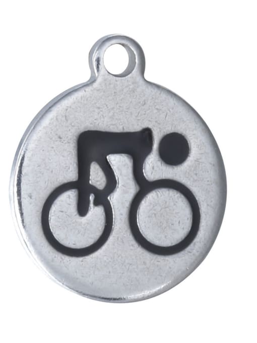 FTime Stainless Steel With Sports Round with ride a bike Charms 0