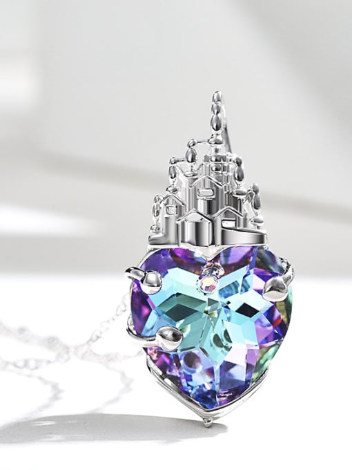 CEIDAI S925 Silver Castle Shaped Necklace 2