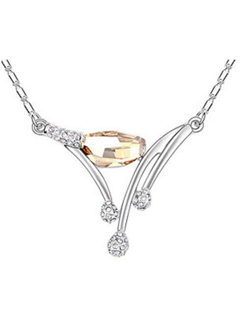 QIANZI Fashion Shiny austrian Crystals Pendant Alloy Necklace 3