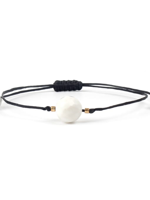 B6005-J Whitening Stone Natural Stones Woven Leather Rope Bracelet