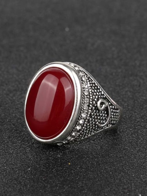 Gujin Vintage style Oval Resin stone Alloy Ring 2