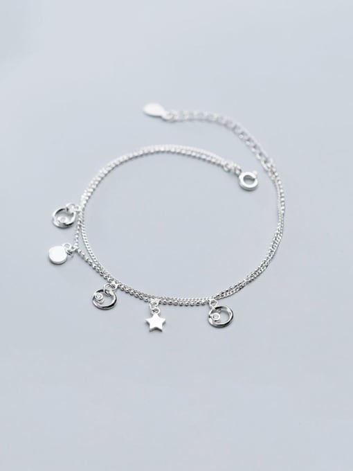 Rosh 925 Sterling Silver With Platinum Plated Simplistic Star Bracelets 0