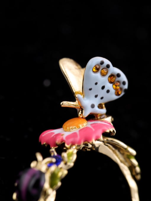 KM Colorful Enamel Butterfly Alloy Statement Ring 3