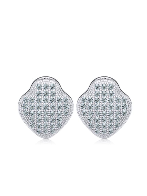 kwan Geometric Micro Pave Zircons Stud Earrings