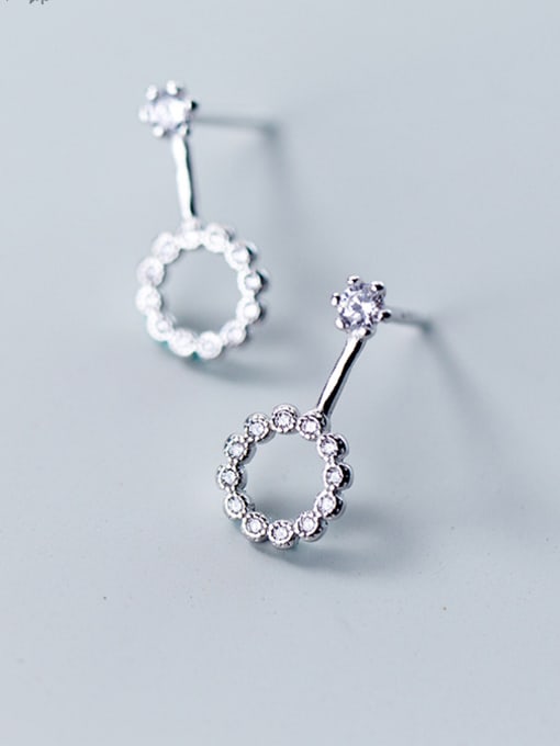 Rosh Pure silver Rhinestone hollow sweet Earrings 2