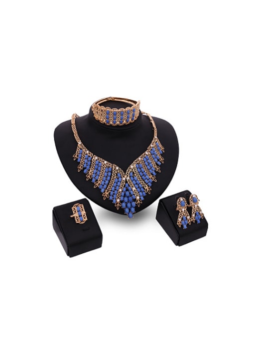 BESTIE Alloy Imitation-gold Plated Ethnic style Stones Four Pieces Jewelry Set 0