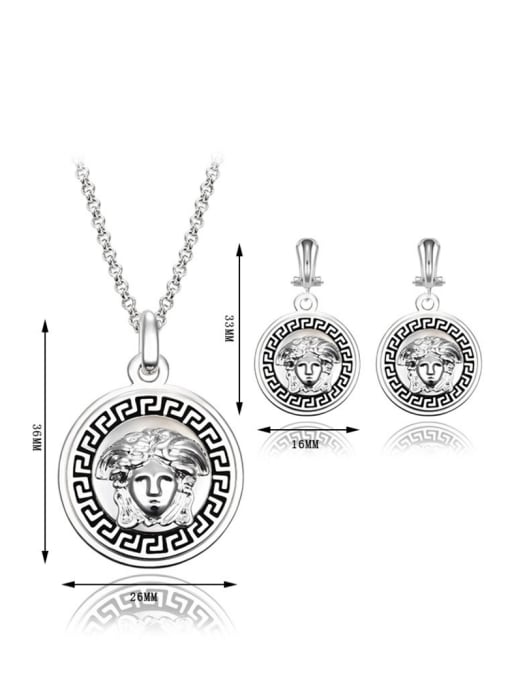 BESTIE Alloy Silver Plated Fashion Round-shaped Two Pieces Jewelry Set 2
