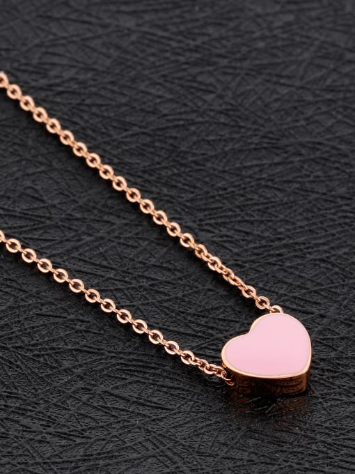 Open Sky Simple Heart Rose Gold Plated Necklace 2