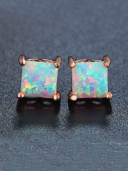 Rose Gold Square Shaped stud Earring