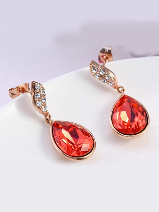 OUXI Fashion Water Drop Austria Crystal Earrings 1