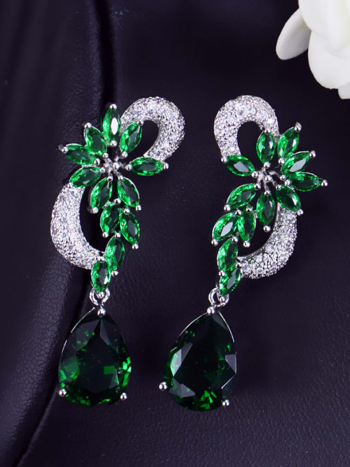 Green Luxury Noble Copper Cluster earring
