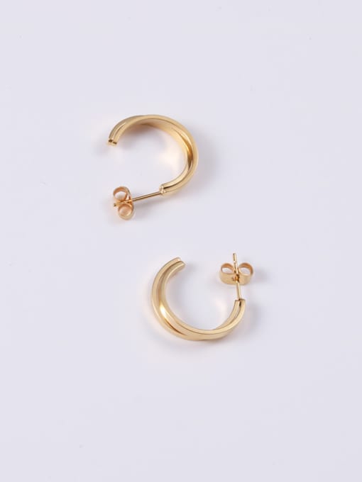GROSE Alloy With Gold Plated Simplistic Geometric Clip On Earrings