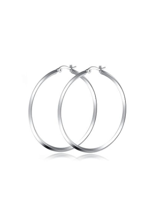 CONG Exquisite High Polished Geometric Shaped Titanium Drop Earrings 0