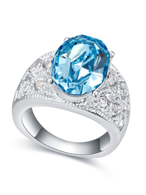 blue Exquisite Shiny austrian Crystals Alloy Ring