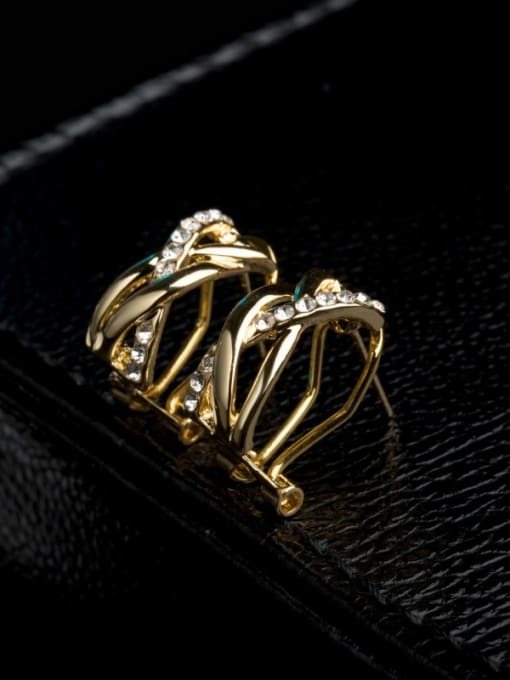 Golden Personality Geometric Shaped Braided Stud Earrings