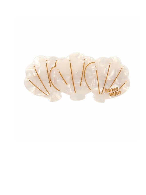 Shell white Alloy With Cellulose Acetate Fashion Shell  Barrettes & Clips