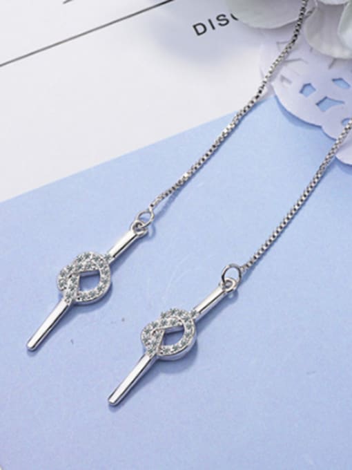 AI Fei Er Personalized Little Knot Imitation Pearl Line Earrings 2