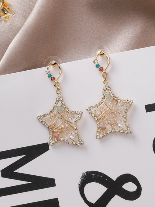 Main plan section Alloy With Gold Plated Simplistic Star Drop Earrings