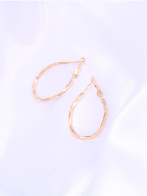 GROSE Titanium With Twist Simplistic Oval Hoop Earrings 3