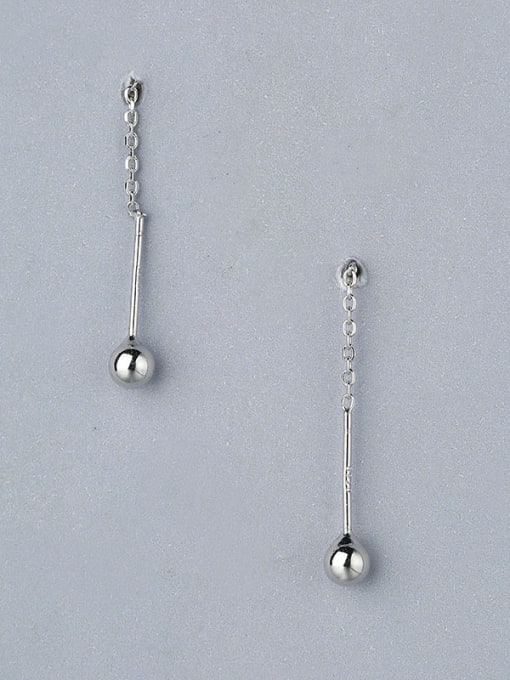 One Silver Women S Shaped Line Earrings 0