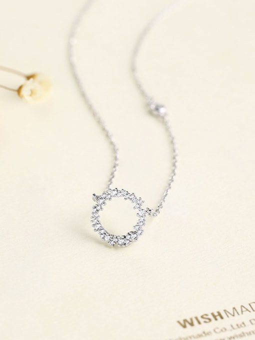 One Silver Women Round Shaped Necklace 2