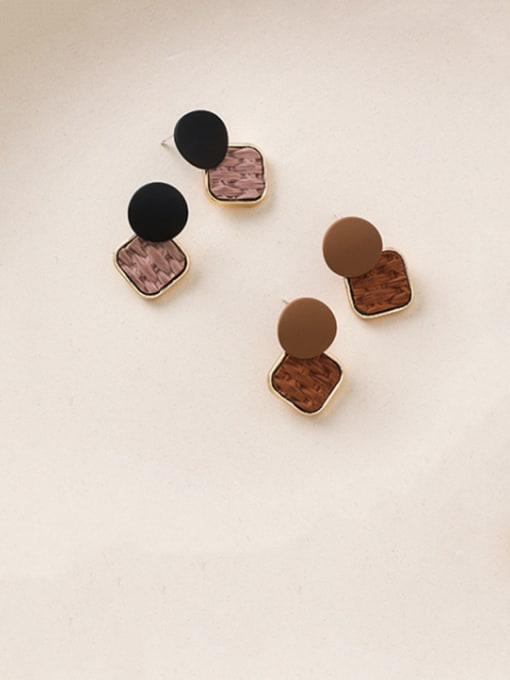 Girlhood Alloy With Rose Gold Plated Simplistic  Leopard Geometric Drop Earrings 1