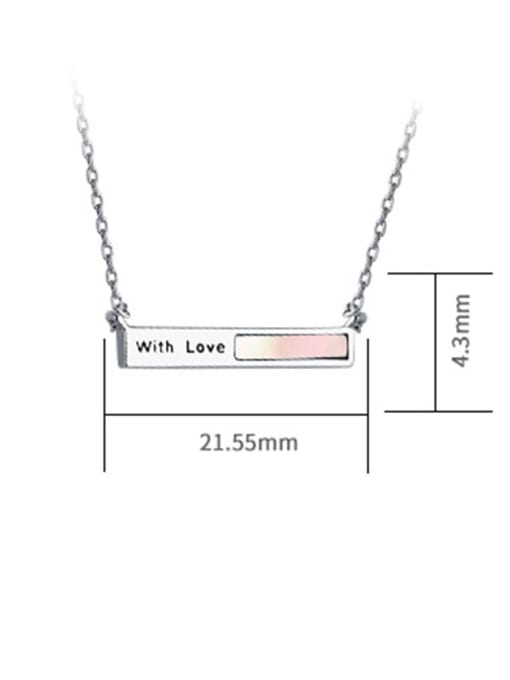 Dan 925 Sterling Silver With Shell  Simplistic Geometric letter Necklaces 2