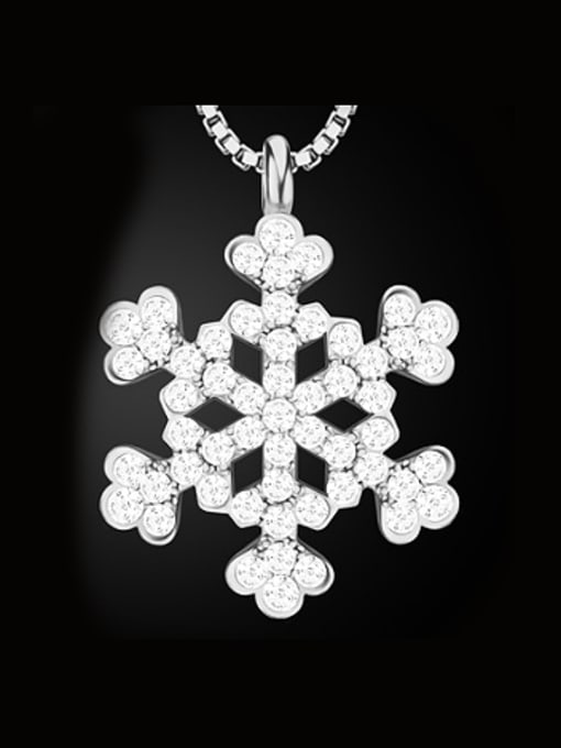 white Fashion Snowflake Rhinestones Necklace