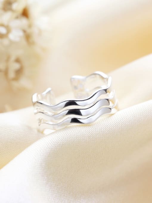 kwan Hollow Wave Three Layer Opening Ring 1