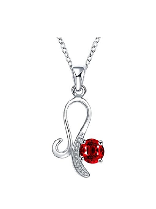 Red Simple Zircon Geometrical Women Necklace