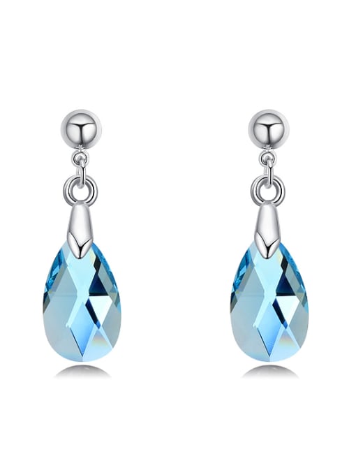 QIANZI Simple Water Drop austrian Crystals Alloy Earrings 0