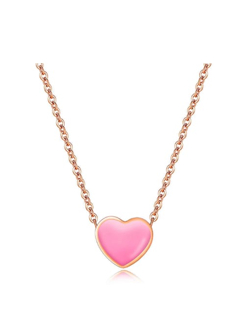 Open Sky Simple Heart Rose Gold Plated Necklace 0