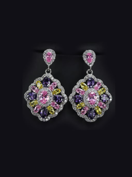 L.WIN Fashion Flower Drop Chandelier earring 0