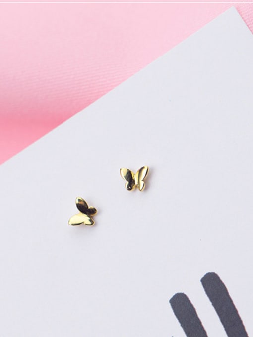 Rosh Trendy Gold Plated Butterfly Shaped Silver Stud Earrings 2