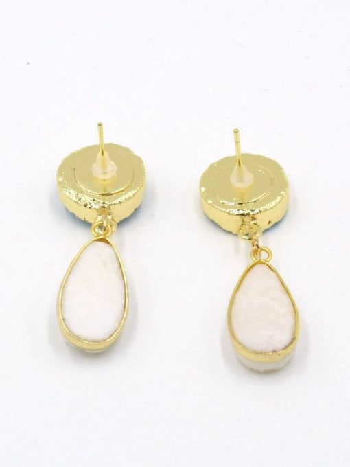 Tess Fashion Water Drop Round shaped Natural Crystal Earrings 2