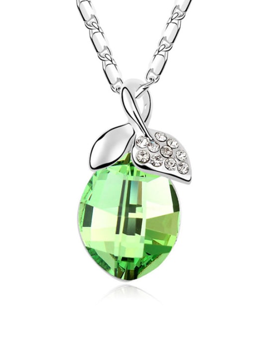 green Simple austrian Crystals Pendant Alloy Necklace