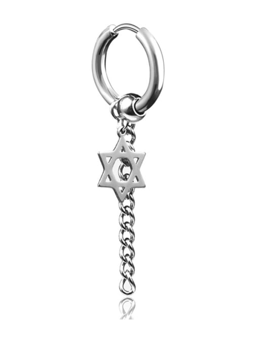Ear Button Steel Stainless Steel With Black Gun Plated Fashion Star of david  Earrings