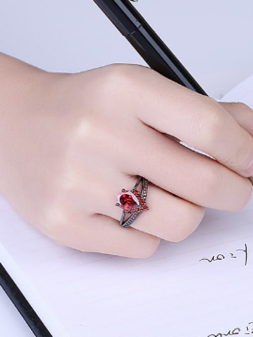 OUXI Fashion Water Drop shaped Zircon Ring 1